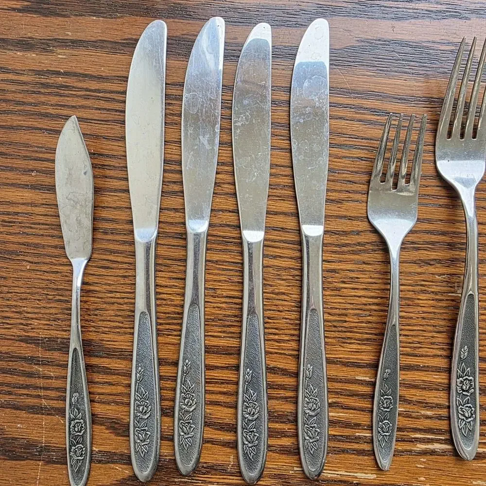 VTG MCM‎ Ekco Eterna Country Garden Silverware Lot 19 Pcs Stainless Steel Korea